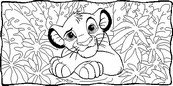 coloriage simba dans la jungle